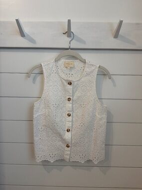 Sezane Roni Blouse Embroidered White - Size 6